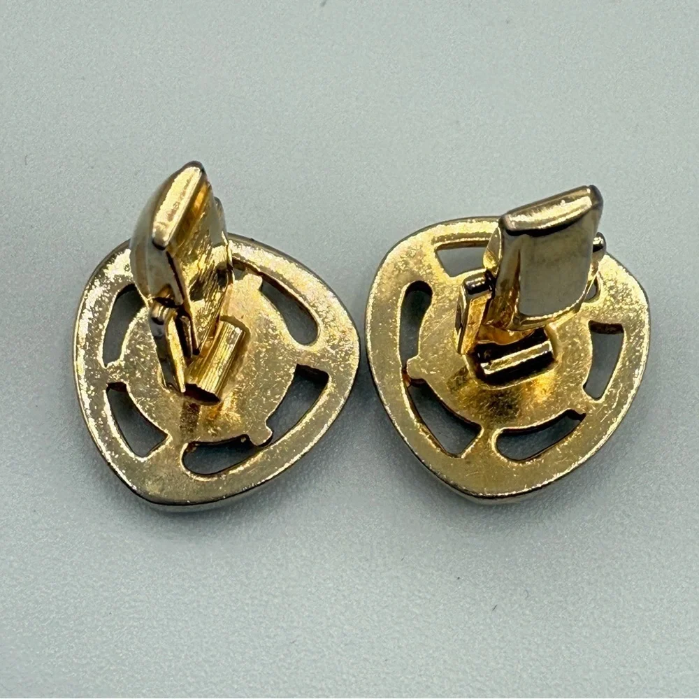 RARE Sherman Senator Cufflinks with Hematite and Gold Plated Vintage Cufflinks